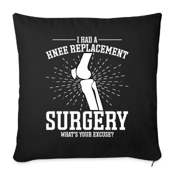 Knee replacement - Sofa pillowcase 17,3'' x 17,3'' (45 x 45 cm) - black - Front