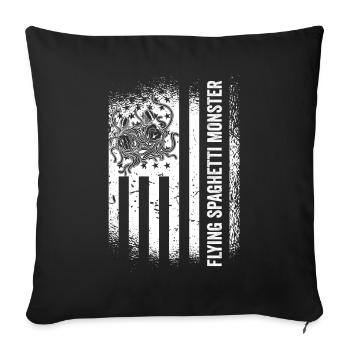 Flying Spaghetti Monster US Flag Pastafari - Sofa pillowcase 17,3'' x 17,3'' (45 x 45 cm) - black - Front