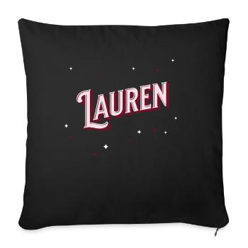 Prénom Lauren personnalisé - Housse de coussin décorative 45 x 45 cm - noir - Devant