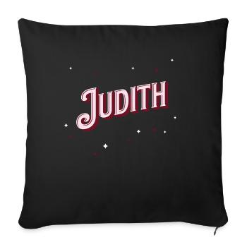 Judith Namen personalisiert - Sofakissenbezug 45 x 45 cm - Schwarz - Vorne