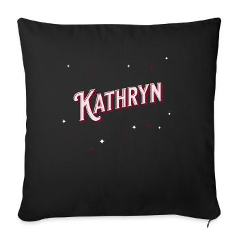 Prénom Kathryn personnalisé - Housse de coussin décorative 45 x 45 cm - noir - Devant