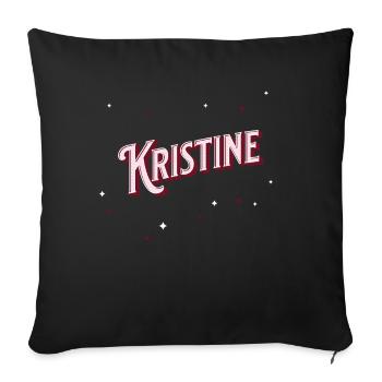 Prénom Kristine personnalisé - Housse de coussin décorative 45 x 45 cm - noir - Devant