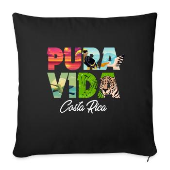 Pura Vida Costa Rica Lateinamerika Costa Ricaner - Sofakissenbezug 45 x 45 cm - Schwarz - Vorne
