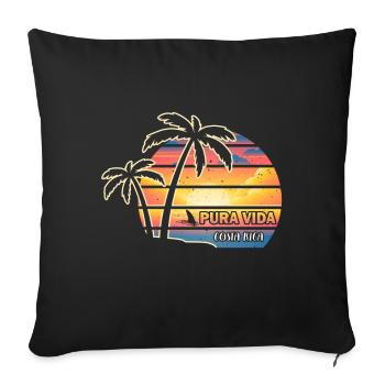 Pura Vida Costa Rica Beach Sunset Amérique du Sud - Housse de coussin décorative 45 x 45 cm - noir - Devant