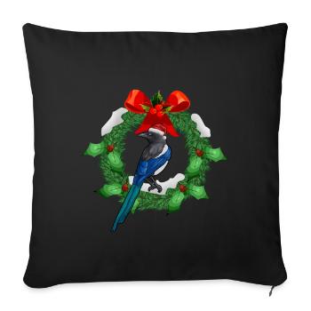 Perfektes lustiges niedliches Elster Vogel Design - Sofakissenbezug 45 x 45 cm - Schwarz - Vorne