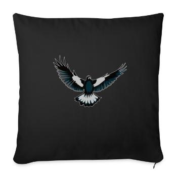 Perfect funny cute magpie bird design - Sofa pillowcase 17,3'' x 17,3'' (45 x 45 cm) - black - Front