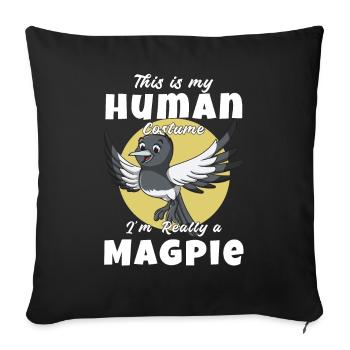 This is my human costume Im really a - Sofa pillowcase 17,3'' x 17,3'' (45 x 45 cm) - black - Front