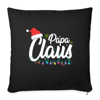 Papa Claus Weihnachten Santa Claus Familienvater - Sofakissenbezug 45 x 45 cm - Schwarz - Vorne
