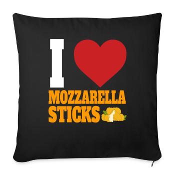 I love mozzarella sticks - Sofa pillowcase 17,3'' x 17,3'' (45 x 45 cm) - black - Front