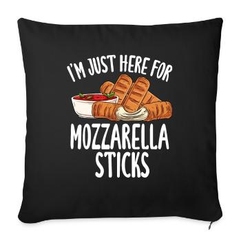 I'm only here for the mozzarella sticks - Sofa pillowcase 17,3'' x 17,3'' (45 x 45 cm) - black - Front
