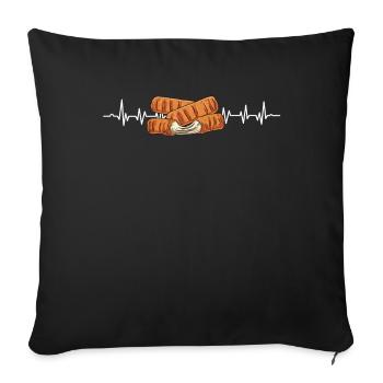 Mozzarella Sticks Heartbeat - Sofa pillowcase 17,3'' x 17,3'' (45 x 45 cm) - black - Front