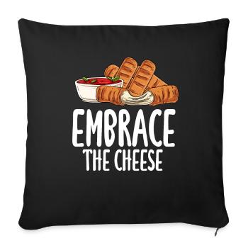 Étreindre le fromage - Housse de coussin décorative 45 x 45 cm - noir - Devant