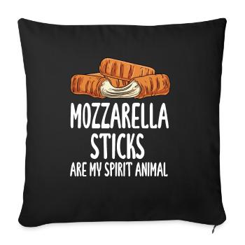 Mozzarella sticks are my soul animal - Sofa pillowcase 17,3'' x 17,3'' (45 x 45 cm) - black - Front