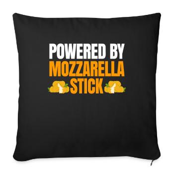Powered by Mozzarells Sticks - Sofa pillowcase 17,3'' x 17,3'' (45 x 45 cm) - black - Front