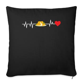 Mozzarells Sticks Heartbeat - Sofa pillowcase 17,3'' x 17,3'' (45 x 45 cm) - black - Front