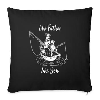 De vrais pêcheurs - père et fils - Housse de coussin décorative 45 x 45 cm - noir - Devant