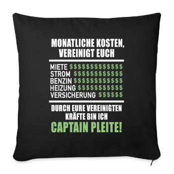 Monatliche Kosten Vereinigt Euch Miete Strom - Sofakissenbezug 45 x 45 cm - Schwarz - Vorne