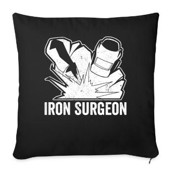 Iron Surgeon Schweißer Schweißen - Sofakissenbezug 45 x 45 cm - Schwarz - Vorne