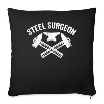 Steel Surgeon Blacksmith Blacksmith - Sofa pillowcase 17,3'' x 17,3'' (45 x 45 cm) - black - Front