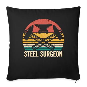 Steel Surgeon Blacksmith Vintage - Sofa pillowcase 17,3'' x 17,3'' (45 x 45 cm) - black - Front