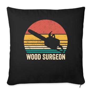 Holzchirurg Holzarbeiter Schreiner Vintage - Sofakissenbezug 45 x 45 cm - Schwarz - Vorne