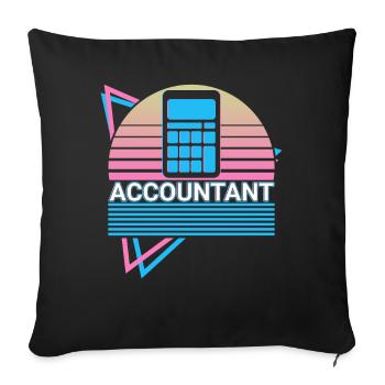Accountant Calculus Accounting Retro - Sofa pillowcase 17,3'' x 17,3'' (45 x 45 cm) - black - Front