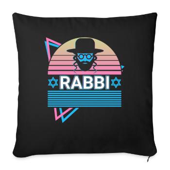 Rabbiner Jude Jüdisch Hebräisch Retro - Sofakissenbezug 45 x 45 cm - Schwarz - Vorne