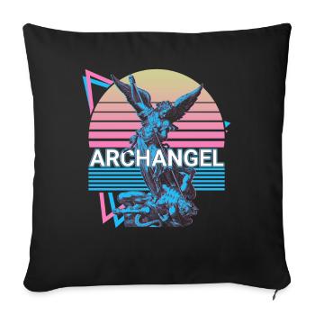 Archangel Michael Saint Michael Retro - Sofa pillowcase 17,3'' x 17,3'' (45 x 45 cm) - black - Front