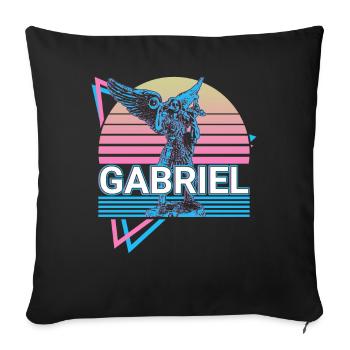 Gabriel Archangel Retro - Sofa pillowcase 17,3'' x 17,3'' (45 x 45 cm) - black - Front