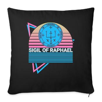 Sceau de Raphaël Archange Sceau Rétro - Housse de coussin décorative 45 x 45 cm - noir - Devant