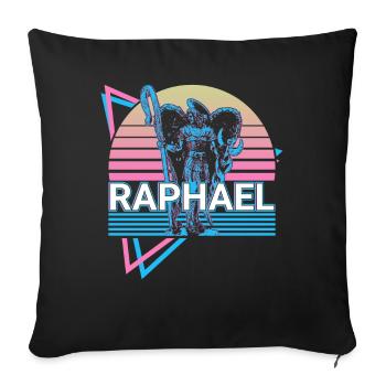 Raphael Archangel Retro - Sofa pillowcase 17,3'' x 17,3'' (45 x 45 cm) - black - Front