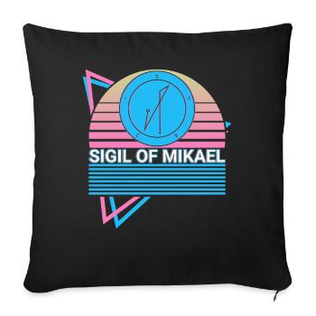Sceau de Mikaël Archange Sceau Rétro - Housse de coussin décorative 45 x 45 cm - noir - Devant