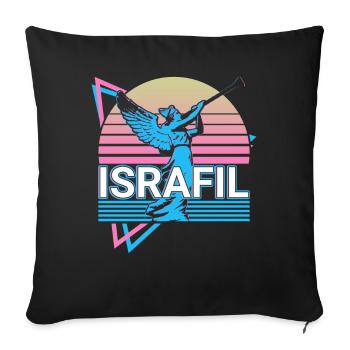Israfil Archangel Retro - Sofa pillowcase 17,3'' x 17,3'' (45 x 45 cm) - black - Front