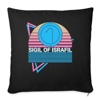 Sceau d’Israfil Archange Sceau Rétro - Housse de coussin décorative 45 x 45 cm - noir - Devant
