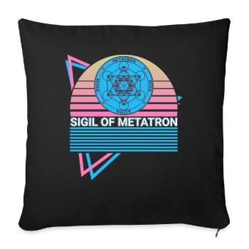 Seal of Metatron Archangel Seal Retro - Sofa pillowcase 17,3'' x 17,3'' (45 x 45 cm) - black - Front