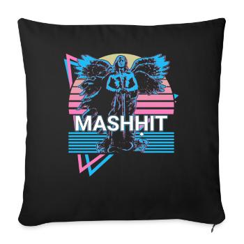 Mashḥit Ange destructeur rétro - Housse de coussin décorative 45 x 45 cm - noir - Devant