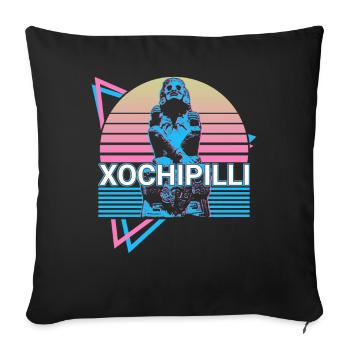 Xochipilli Aztec God Rétro - Housse de coussin décorative 45 x 45 cm - noir - Devant