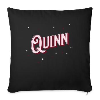 Quinn Namen personalisiert - Sofakissenbezug 45 x 45 cm - Schwarz - Vorne