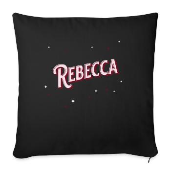 Rebecca's name personalized - Sofa pillowcase 17,3'' x 17,3'' (45 x 45 cm) - black - Front