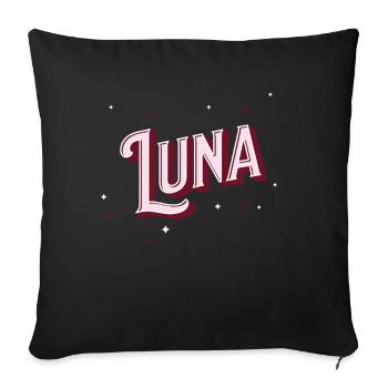 Luna name personalized - Sofa pillowcase 17,3'' x 17,3'' (45 x 45 cm) - black - Front