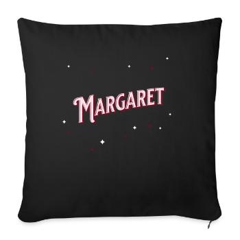 Le nom de Margaret personnalisé - Housse de coussin décorative 45 x 45 cm - noir - Devant