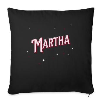 Martha Namen personalisiert - Sofakissenbezug 45 x 45 cm - Schwarz - Vorne