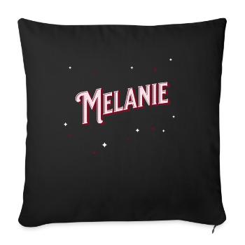 Melanie name personalized - Sofa pillowcase 17,3'' x 17,3'' (45 x 45 cm) - black - Front