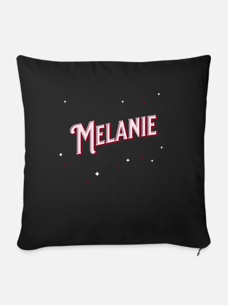Melanie Namen personalisiert - Sofakissenbezug 45 x 45 cm - Schwarz
