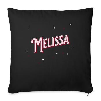 Melissa Namen personalisiert - Sofakissenbezug 45 x 45 cm - Schwarz - Vorne