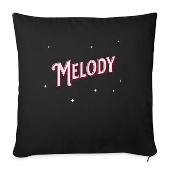 Melody name personalized - Sofa pillowcase 17,3'' x 17,3'' (45 x 45 cm) - black - Front