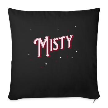 Nom brumeux personnalisé - Housse de coussin décorative 45 x 45 cm - noir - Devant