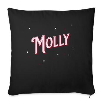 Molly Namen personalisiert - Sofakissenbezug 45 x 45 cm - Schwarz - Vorne