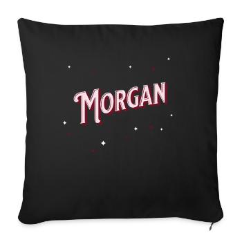 Nom Morgan personnalisé - Housse de coussin décorative 45 x 45 cm - noir - Devant