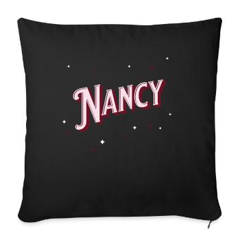 Nancy Namen personalisiert - Sofakissenbezug 45 x 45 cm - Schwarz - Vorne